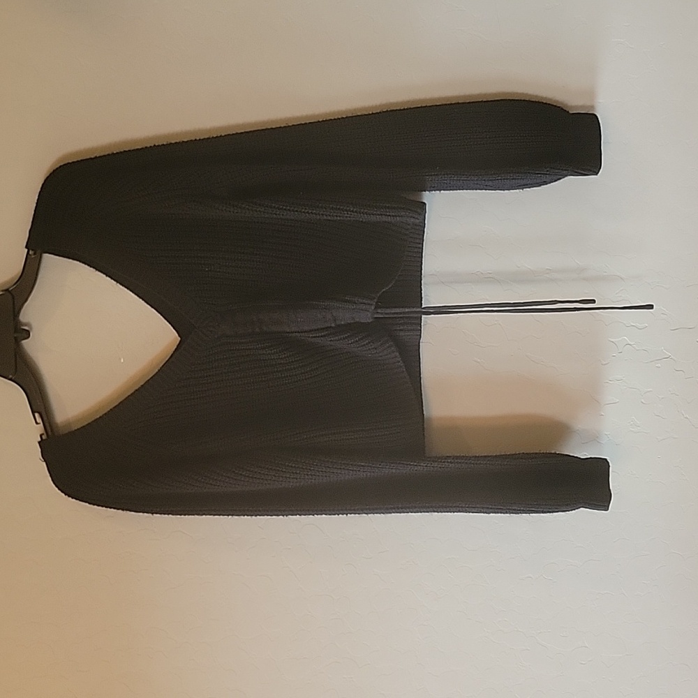 Cropped, Knitted Black Sweater